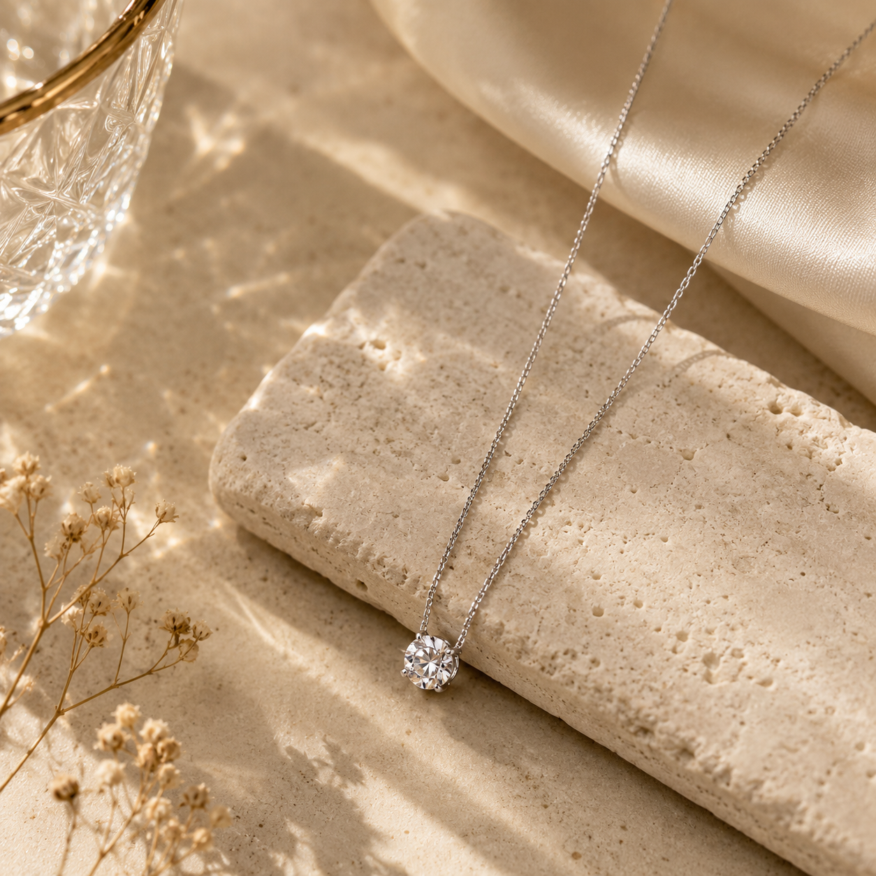 Bliss – Silver Crystal Pendant Necklace