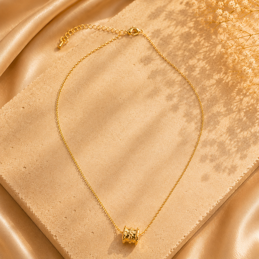 Axis – Gold Barrel Charm Necklace