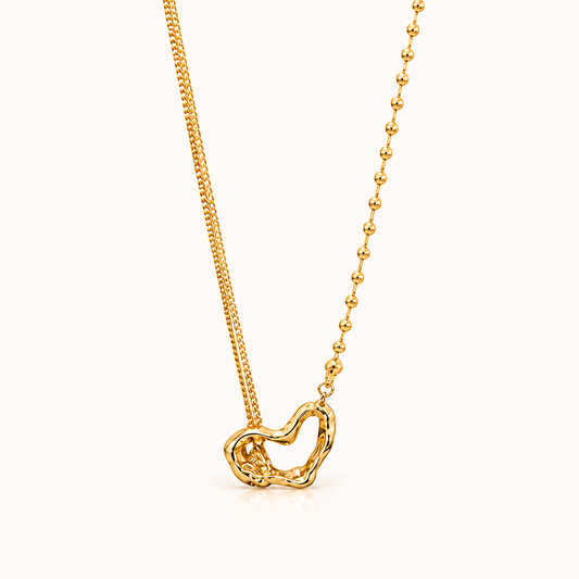 Amora – Dual Chain Heart Pendant Necklace