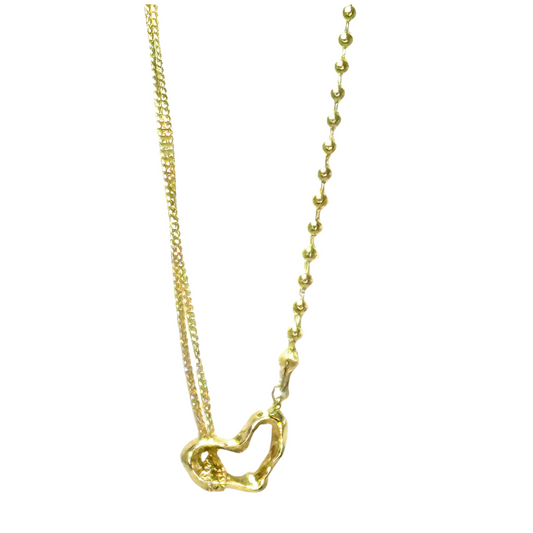 Amora – Dual Chain Heart Pendant Necklace