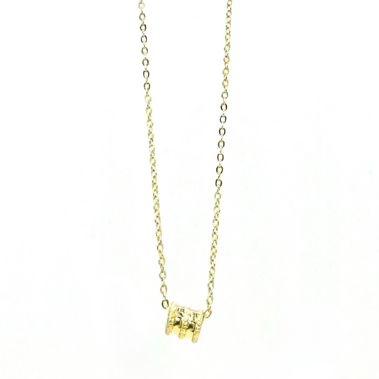Axis – Gold Barrel Charm Necklace