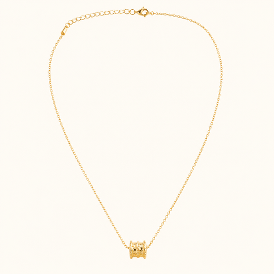 Axis – Gold Barrel Charm Necklace