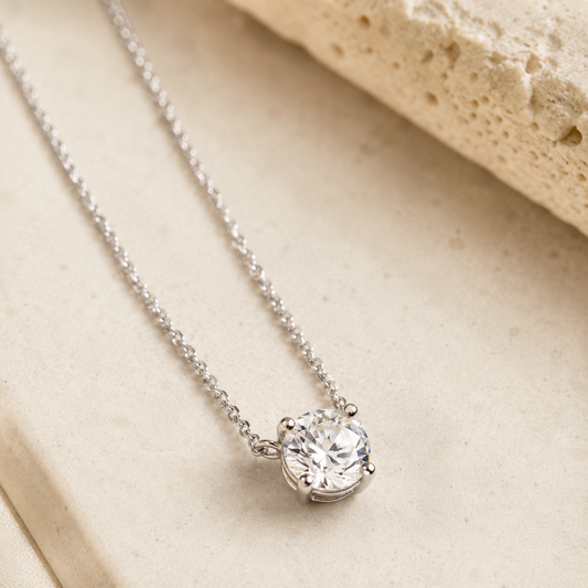 Bliss – Silver Crystal Pendant Necklace