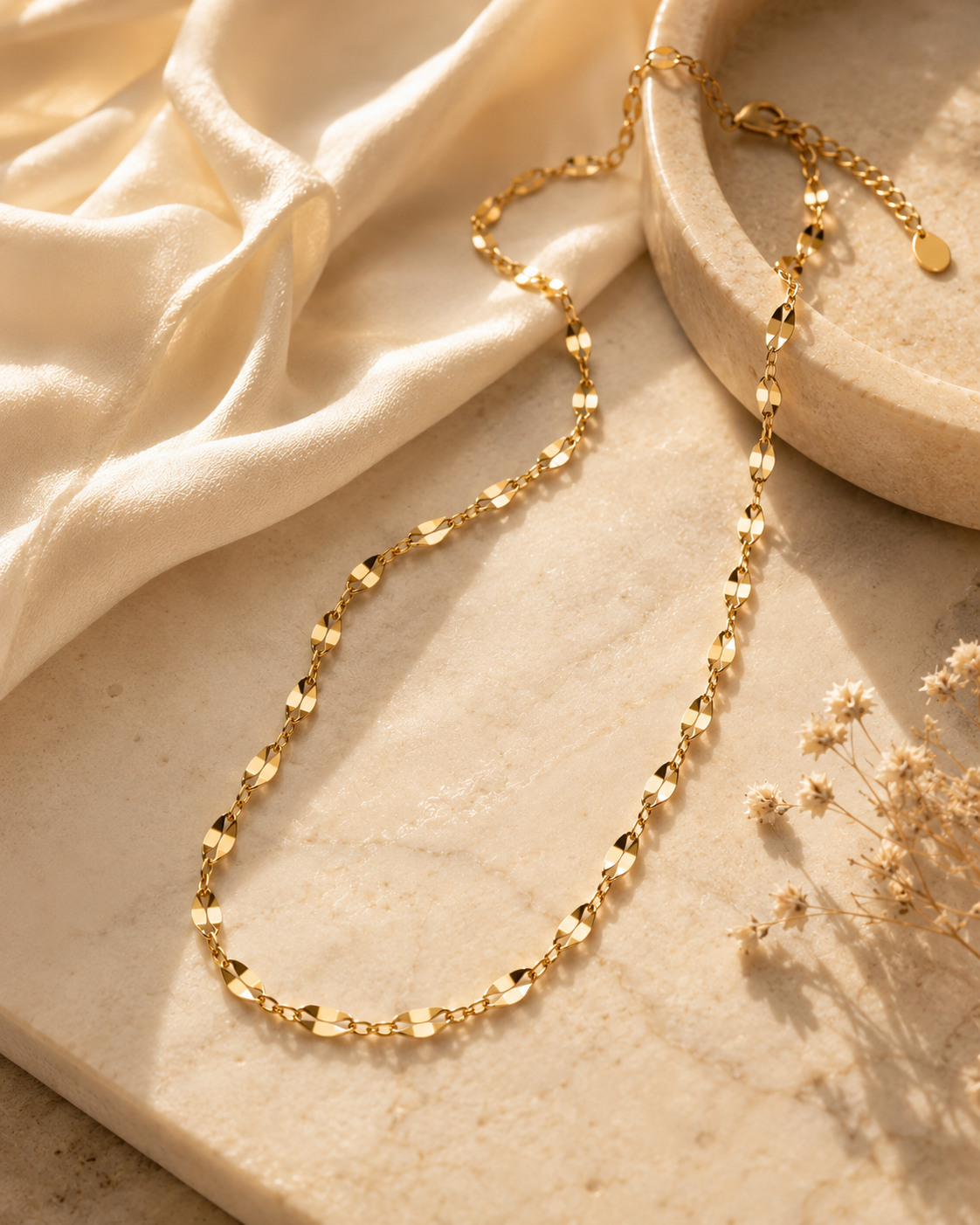 Rayne – Textured Gold Chain Necklace