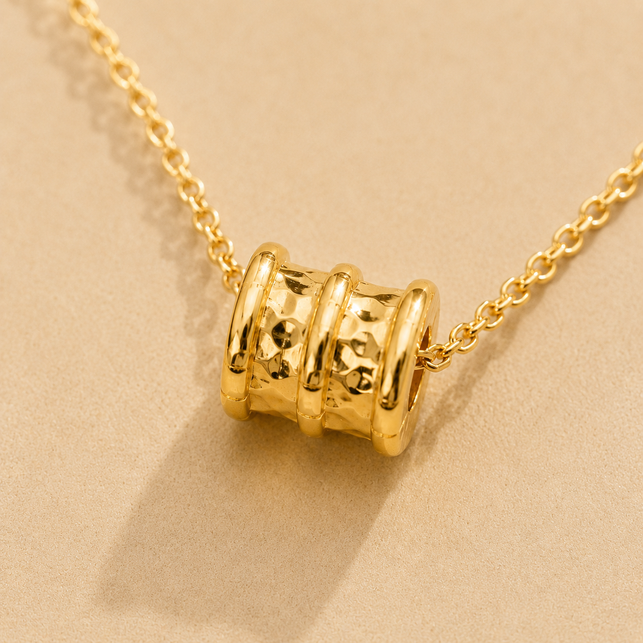 Axis – Gold Barrel Charm Necklace