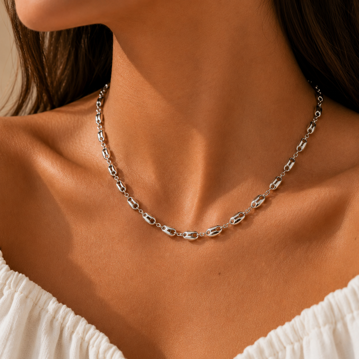 Edge – Chunky Silver Chain Necklace